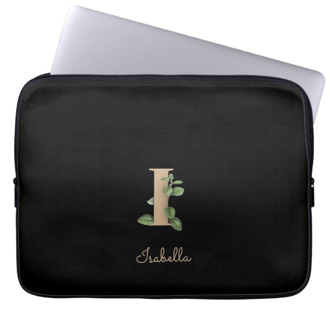 Elegant Botaniskt monogram Brev I Laptop sleeve (Framsidan)