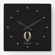 Elegant Botaniskt monogram Brev Q
