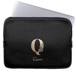 Elegant Botaniskt monogram Brev Q Laptop sleeve
