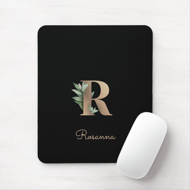 Elegant Botaniskt monogram Brev R-musmatta Musmatta (Med mus)