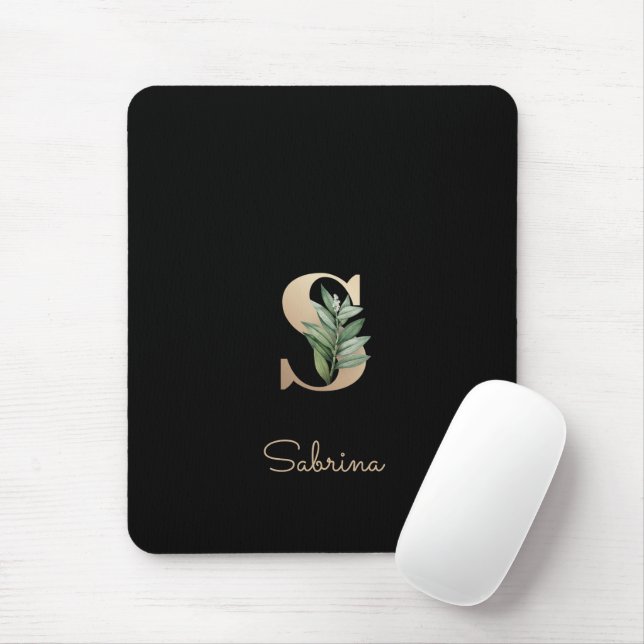Elegant Botaniskt monogram Brev S-musmatta Musmatta (Med mus)