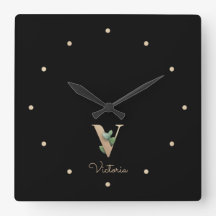 Elegant Botaniskt monogram Brev V