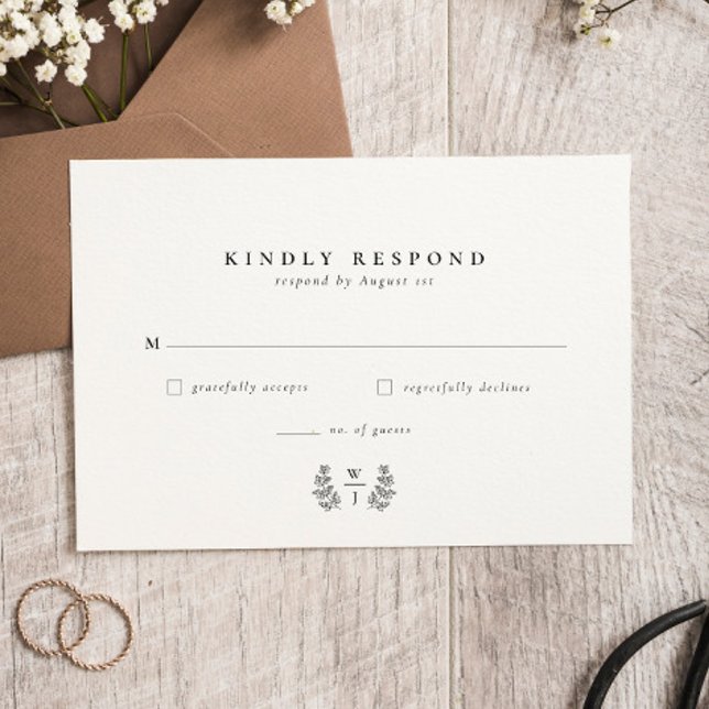 Elegant Botaniskt monogram initial Bröllop OSA (Skapare uppladdad)
