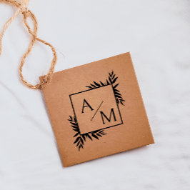 Elegant, botaniskt, monogram stämpel