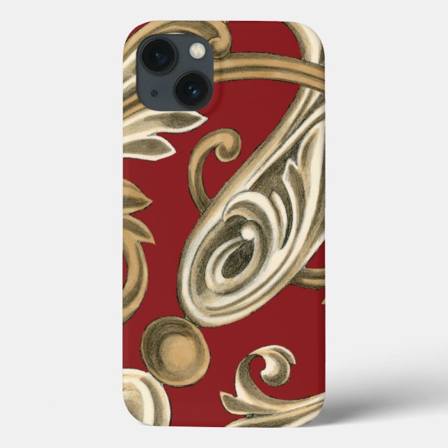 Elegant Botaniskt Motif med Tan Foliage (Baksida)