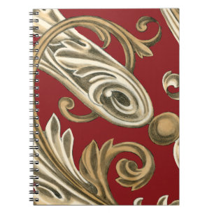 Elegant Botaniskt Motif med Tan Foliage Anteckningsbok Med Spiral