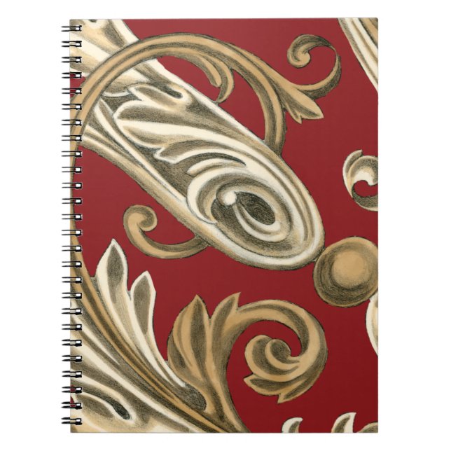 Elegant Botaniskt Motif med Tan Foliage Anteckningsbok Med Spiral (Framsidan)