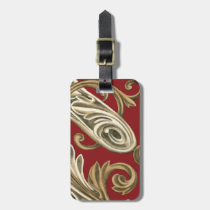 Elegant Botaniskt Motif med Tan Foliage Bagagebricka