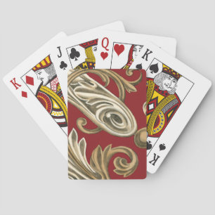 Elegant Botaniskt Motif med Tan Foliage Casinokort