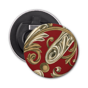 Elegant Botaniskt Motif med Tan Foliage Flasköppnare