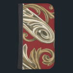 Elegant Botaniskt Motif med Tan Foliage Galaxy S4 Plånboksfodral<br><div class="desc">Ett Ethan Harper-original som har brunt i en röd bakgrund. Denna elegant botaniska motiv skulle vara en underbar gåva till alla som njuter av djärvt färg!</div>