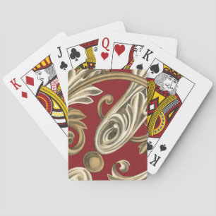 Elegant Botaniskt Motif med Tan Foliage Kortlek