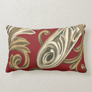 Elegant Botaniskt Motif med Tan Foliage Lumbarkudde