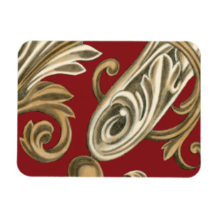 Elegant Botaniskt Motif med Tan Foliage Magnet