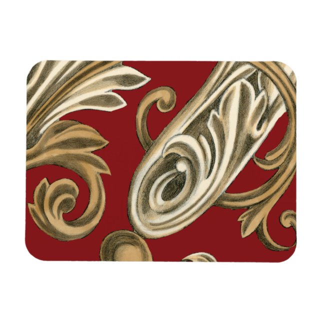 Elegant Botaniskt Motif med Tan Foliage Magnet (Horisontell)