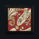 Elegant Botaniskt Motif med Tan Foliage Minnesask<br><div class="desc">Ett Ethan Harper-original som har brunt i en röd bakgrund. Denna elegant botaniska motiv skulle vara en underbar gåva till alla som njuter av djärvt färg!</div>