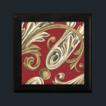 Elegant Botaniskt Motif med Tan Foliage Minnesask<br><div class="desc">Ett Ethan Harper-original som har brunt i en röd bakgrund. Denna elegant botaniska motiv skulle vara en underbar gåva till alla som njuter av djärvt färg!</div>