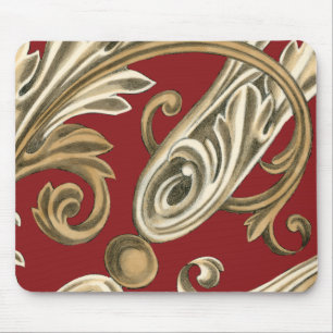 Elegant Botaniskt Motif med Tan Foliage Musmatta