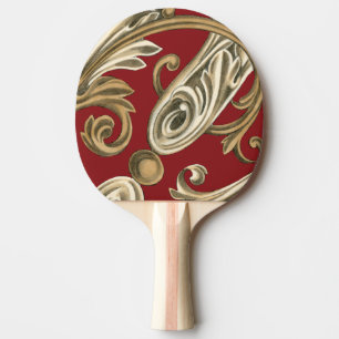 Elegant Botaniskt Motif med Tan Foliage Pingisracket