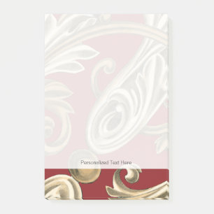 Elegant Botaniskt Motif med Tan Foliage Post-it Block