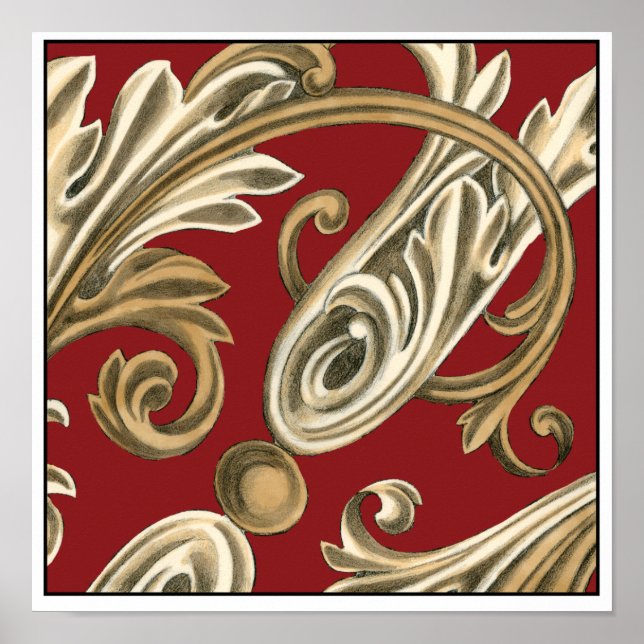 Elegant Botaniskt Motif med Tan Foliage Poster (Framsidan)