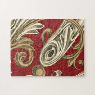 Elegant Botaniskt Motif med Tan Foliage Pussel