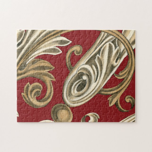 Elegant Botaniskt Motif med Tan Foliage Pussel (Horisontell)