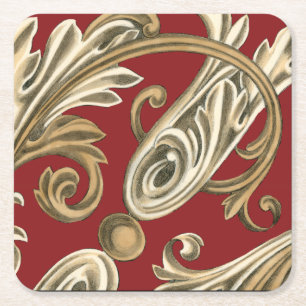 Elegant Botaniskt Motif med Tan Foliage Underlägg Papper Kvadrat