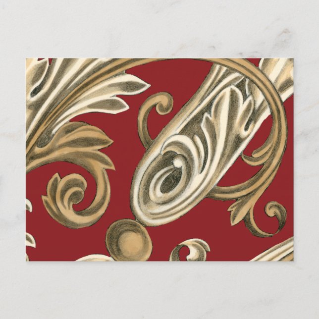 Elegant Botaniskt Motif med Tan Foliage Vykort (Framsida)