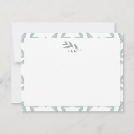 Elegant botaniskt Personlig Monogram Stationery Anteckningskort
