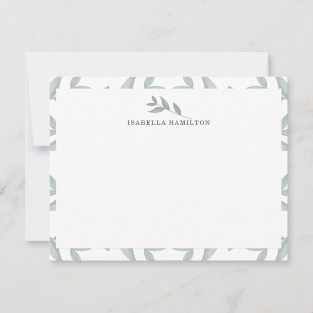 Elegant botaniskt Personlig Stationery Anteckningskort (Framsida)