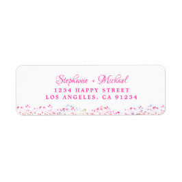 Elegant Botaniskt Rosa Greenery lövs Returadress Etikett