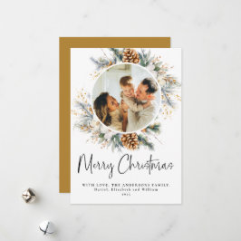 Elegant botaniskt typografi | 1 Fotojul Julkort