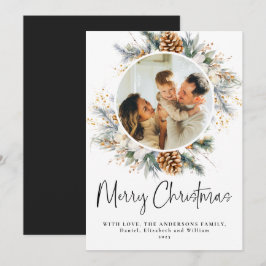 Elegant Botaniskt typografiskt skript jul Julkort