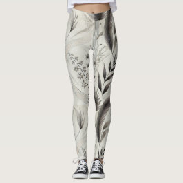 Elegant Botaniskt utskrift av högupplösta balkar Leggings