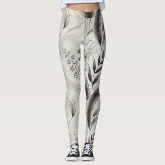 Elegant Botaniskt utskrift av högupplösta balkar Leggings