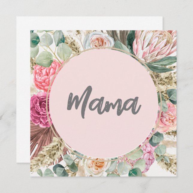 Elegant Botaniskt vacker blommigt för mamma (Fram/baksida)