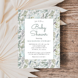 Elegant Botaniskt vattenfärgsbabyskor Inbjudningar
