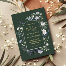 Elegant Botaniskt Watercolor Wildblomma Bröllop