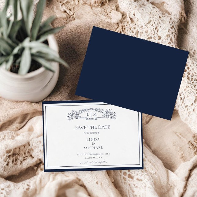 Elegant Bottaniska vapenskölden bröllop Spara Datumet (Skapare uppladdad)