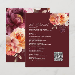 Elegant Bouquet Burgundy Bröllop-miljökort