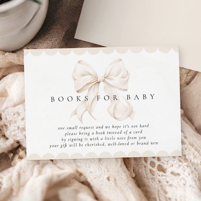 Elegant Bow Baby Shower Bokar för Baby Tilläggskort (Skapare uppladdad)