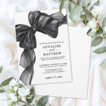Elegant Bow Black And White Wedding