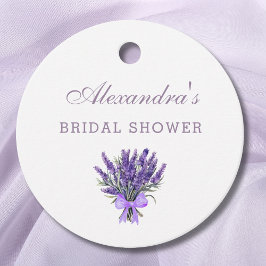 Elegant Bow Blommigt Lavender-Möhippa Gåvor Etiketter