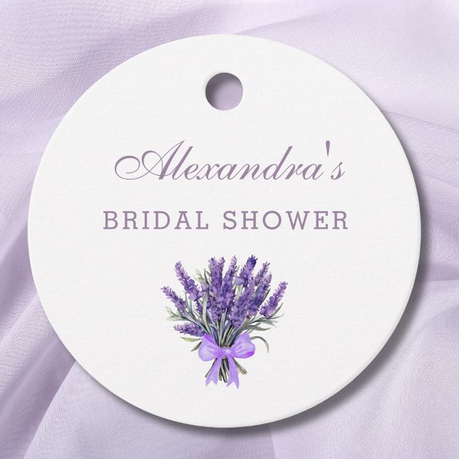 Elegant Bow Blommigt Lavender-Möhippa Gåvor Etiketter (Skapare uppladdad)