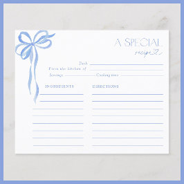 Elegant Bow Blue Watercolor Möhippa Recept