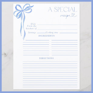 Elegant Bow Blue Watercolor Möhippa Recept