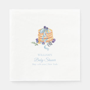Elegant Bow Blueberry Pancake Boy Shower Pappersservett
