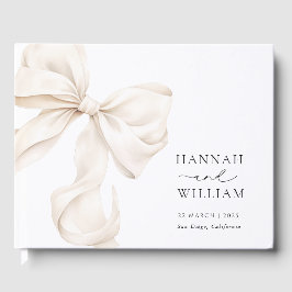 Elegant Bow Bröllop Guest Bok