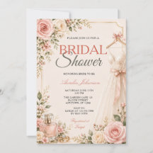 Elegant Bow Bröllopsdusch Rosa Rosor Blommig Klänn